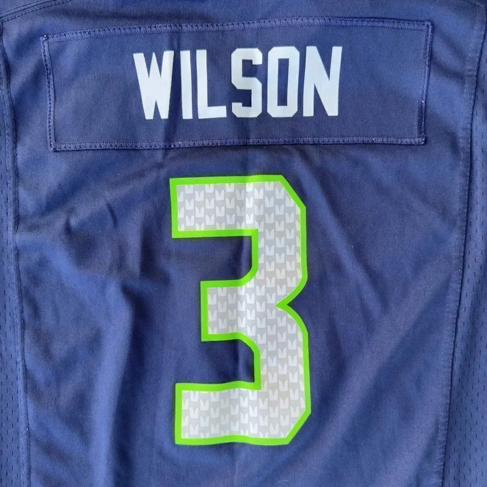 Nike On Field Seattle Seahawks Russell‎ Wilson #3 Jersey Youth Large (14/16)
